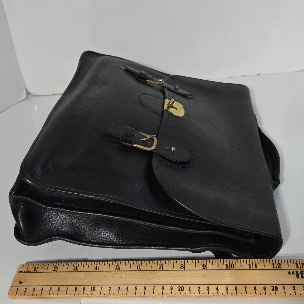 Vintage Chesneau Black Top Grain Leather Men's Briefcase